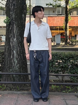「Hender Scheme（エンダースキーマ）のkey flock（キーホルダー）」を使った、harutoさん（メンズ・176cm・20代）の夏コーディネート