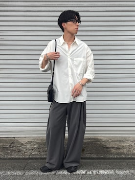 「夏服」｜「アイテム（スラックス）」を使った、harutoさん（メンズ・176cm）の夏コーディネート