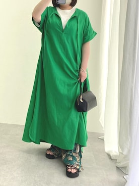 「CHIC STYLE（シックスタイル）の＜大きいサイズ＞エスニックプリントリラックスパンツ シックスタイル（その他パンツ）」を使った、ariさん（レディース・155cm）の夏コーディネート