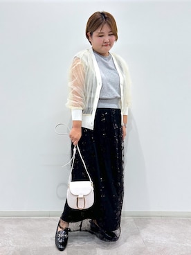 「イエベ」｜「アイテム（スウェット）」を使った、KUMIさん（レディース・152cm）の夏コーディネート