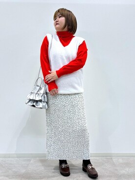 「ティアードフリル」｜KUMIさん（レディース・152cm）の冬コーディネート