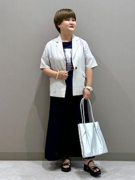 「アイテム（テーラードジャケット）」を使った、KUMIさん（レディース・152cm・30代）の夏コーディネート