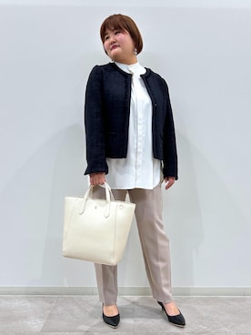 「ツイードジャケット」｜KUMIさん（レディース・152cm・30代）の冬コーディネート