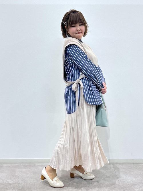 ブークレーライン入りサイドリボンレイヤードベスト（ベスト）｜ROPE