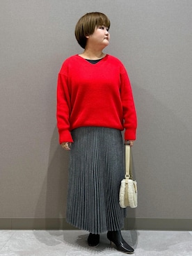 「ROPE' PICNIC（ロペピクニック）のアイテム（スカート）」を使った、KUMIさん（レディース・152cm）の秋コーディネート