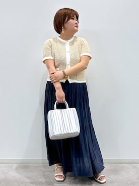 「ニットカーディガン」｜KUMIさん（レディース・152cm・30代）の春コーディネート