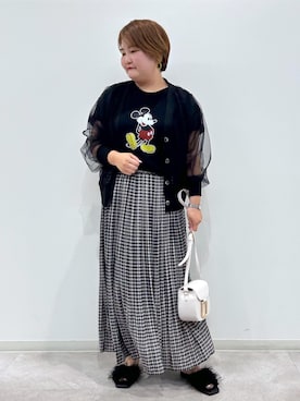 「サステナブル」｜「アイテム（スカート）」を使った、KUMIさん（レディース・152cm）の夏コーディネート