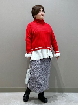 「グリッター」｜「アイテム（スカート）」を使った、KUMIさん（レディース・152cm）の秋コーディネート