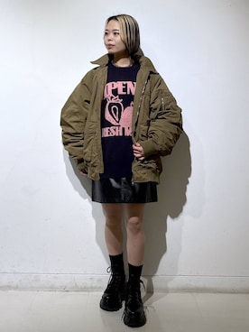 「PBLIM（ページボーイリム）のアイテム（ブルゾン）」を使った、えみちさん（レディース・155cm）の冬コーディネート