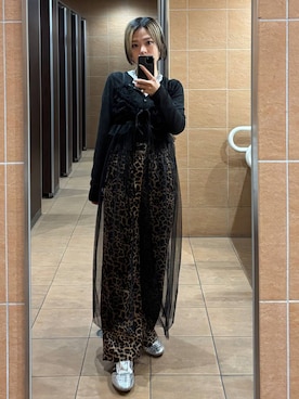 「PAGEBOY（ページボーイ）のチュールレイヤードワンピース（ワンピース、ブラック系）」を使った、えみちさん（レディース・155cm）の春コーディネート