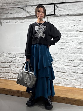 「PAGEBOY（ページボーイ）のハートマンテルネックレス3（ネックレス）」を使った、えみちさん（レディース・155cm）の秋コーディネート