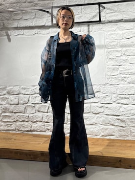 「PAGEBOY（ページボーイ）のマルチWAYバックルバッグ【500mlペットボトル収納可能/リュック/トート/斜めかけ出来る】（ショルダーバッグ、ブラック系）」を使った、えみちさん（レディース・155cm）の夏コーディネート