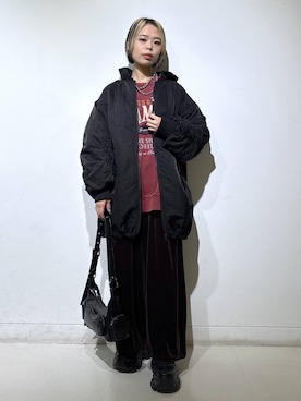 「PAGEBOY（ページボーイ）のモンスターパーカーコート【フード取り外し可能・軽量】（ブルゾン）」を使った、えみちさん（レディース・155cm）の秋コーディネート