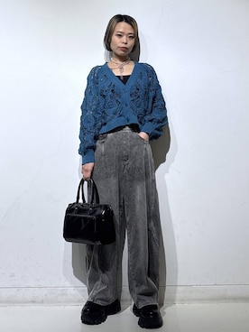 「PAGEBOY（ページボーイ）のプラットチャンキースニーカー【3サイズ展開・軽量】（スニーカー、ブラック系）」を使った、えみちさん（レディース・155cm）の春コーディネート