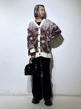 「アイテム（カーディガン/ボレロ）」を使った、えみちさん（レディース・155cm）の冬コーディネート