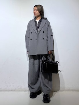「PAGEBOY（ページボーイ）のプラットチャンキースニーカー【3サイズ展開・軽量】（スニーカー、ブラック系）」を使った、えみちさん（レディース・155cm）の春コーディネート