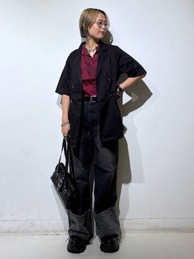 「PAGEBOY（ページボーイ）のプラットチャンキースニーカー【3サイズ展開・軽量】（スニーカー、ブラック系）」を使った、えみちさん（レディース・155cm）の夏コーディネート