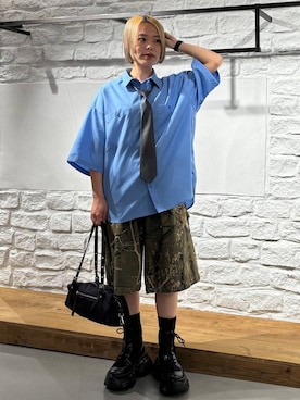 「PAGEBOY（ページボーイ）のレースアップソックスブーツ 【3サイズ展開・軽量】（ブーツ、ブラック系）」を使った、えみちさん（レディース・155cm）の春コーディネート