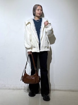 「PAGEBOY（ページボーイ）のアイテム（ブルゾン）」を使った、えみちさん（レディース・155cm）の冬コーディネート