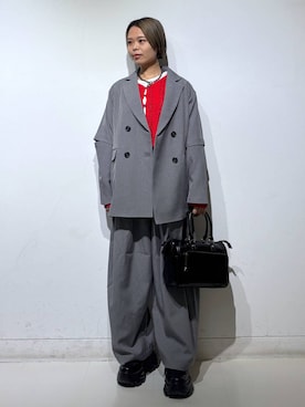 「PAGEBOY（ページボーイ）のプラットチャンキースニーカー【3サイズ展開・軽量】（スニーカー、ブラック系）」を使った、えみちさん（レディース・155cm）の春コーディネート
