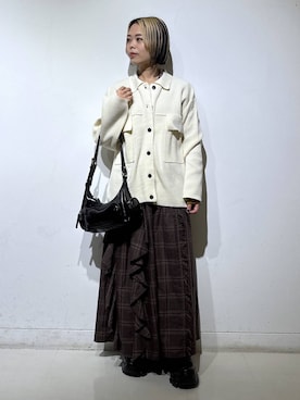 「ショートヘア」｜えみちさん（レディース・155cm）の冬コーディネート