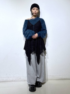 「アイテム（チュニック）」を使った、えみちさん（レディース・155cm）の秋コーディネート