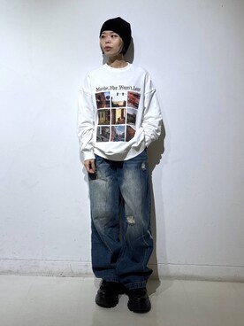 「PBLIM（ページボーイリム）のアイテム（帽子）」を使った、えみちさん（レディース・155cm）の秋コーディネート