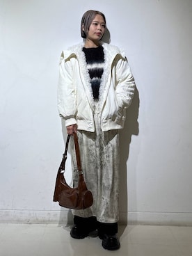 「PAGEBOY（ページボーイ）のアイテム（ジャケット/アウター）」を使った、えみちさん（レディース・155cm）の冬コーディネート