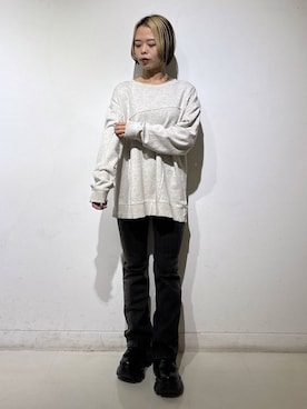 「PAGEBOY（ページボーイ）のリップスキニーデニム（デニムパンツ）」を使った、えみちさん（レディース・155cm）の秋コーディネート