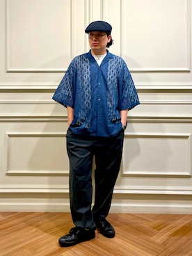 「アイテム（ハンチング/ベレー帽）」を使った、ひろあきさん（メンズ・168cm）の夏コーディネート