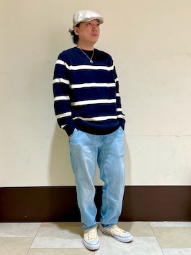 「アイテム（ハンチング/ベレー帽）」を使った、ひろあきさん（メンズ・168cm）の冬コーディネート