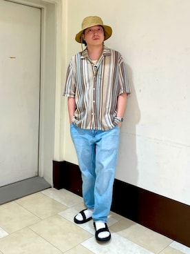 「アイテム（帽子）」を使った、ひろあきさん（メンズ・168cm）の夏コーディネート