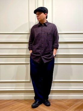 「アイテム（ハンチング/ベレー帽）」を使った、ひろあきさん（メンズ・168cm）の秋コーディネート