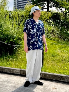「OVERRIDE（オーバーライド）のアイテム」を使った、ひろあきさん（メンズ・168cm）の夏コーディネート