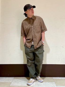 「DANTON（ダントン）のアイテム（帽子）」を使った、ひろあきさん（メンズ・168cm）の秋コーディネート