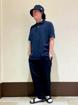「OVERRIDE」｜「アイテム（サンダル）」を使った、ひろあきさん（メンズ・168cm）の夏コーディネート