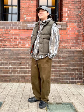 「arth（アース）のアイテム（帽子）」を使った、ひろあきさん（メンズ・168cm）の春コーディネート