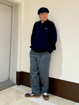 「アイテム（ハンチング/ベレー帽）」を使った、ひろあきさん（メンズ・168cm）の冬コーディネート