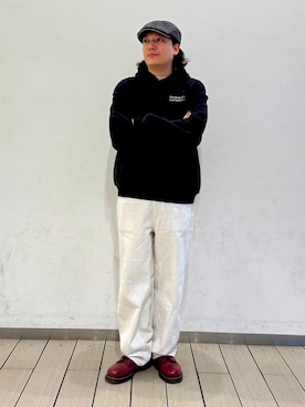 「OVERRIDE（オーバーライド）のアイテム（帽子）」を使った、ひろあきさん（メンズ・168cm）の春コーディネート