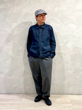 「アイテム（ハンチング/ベレー帽）」を使った、ひろあきさん（メンズ・168cm）の秋コーディネート