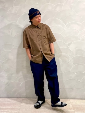 「アイテム（ニットキャップ/ビーニー）」を使った、ひろあきさん（メンズ・168cm）の夏コーディネート