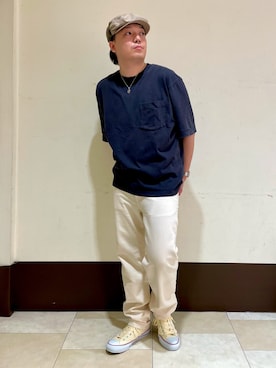 「arth」｜「アイテム（ハンチング/ベレー帽）」を使った、ひろあきさん（メンズ・168cm）の夏コーディネート