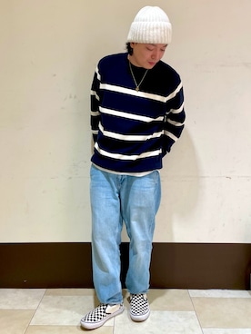 「VANS（バンズ）のアイテム（スリッポン）」を使った、ひろあきさん（メンズ・168cm）の秋コーディネート