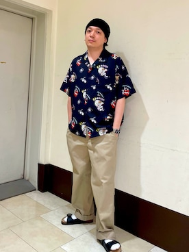 「アイテム（ニットキャップ/ビーニー）」を使った、ひろあきさん（メンズ・168cm）の夏コーディネート