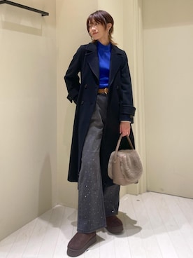 「体型カバー」｜「アイテム（チェスターコート）」を使った、aikoさん（レディース・168cm）の冬コーディネート