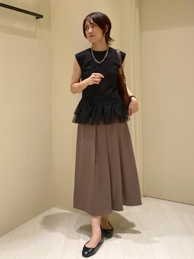 「アイテム（バレエシューズ）」を使った、aikoさん（レディース・168cm）の夏コーディネート