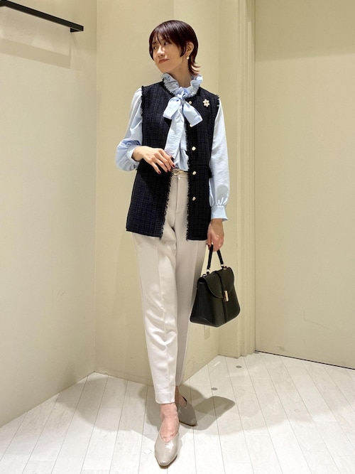 WEB限定】ツイード金ボタンジレベスト/セレモニー対応・リンクコーデ