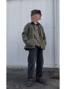 「アイテム（ミリタリージャケット）」を使った、Masaさん（メンズ・165cm）の冬コーディネート