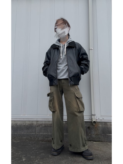 Alex様 Alfred Alex】リブハイネック ビッグフライトジャケット/ショート