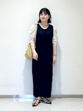 「e/rm」｜「アイテム（ワンピース/ドレス）」を使った、めいさん（レディース・159cm）の春コーディネート